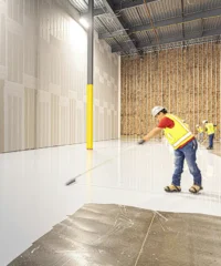 Professional concrete sealing team working in Edmonton
