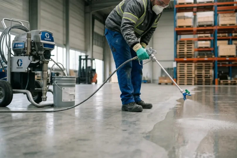Commercial concrete sealing and epoxy flooring services in Edmonton and Sherwood Park