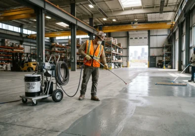 Commercial concrete sealing and epoxy flooring services in Edmonton and Sherwood Park