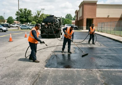 Professional parking lot sealing services for commercial properties in Edmonton and Sherwood Park