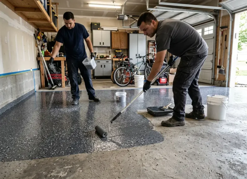 Professional garage floor coating and epoxy flooring services in Edmonton and Sherwood Park