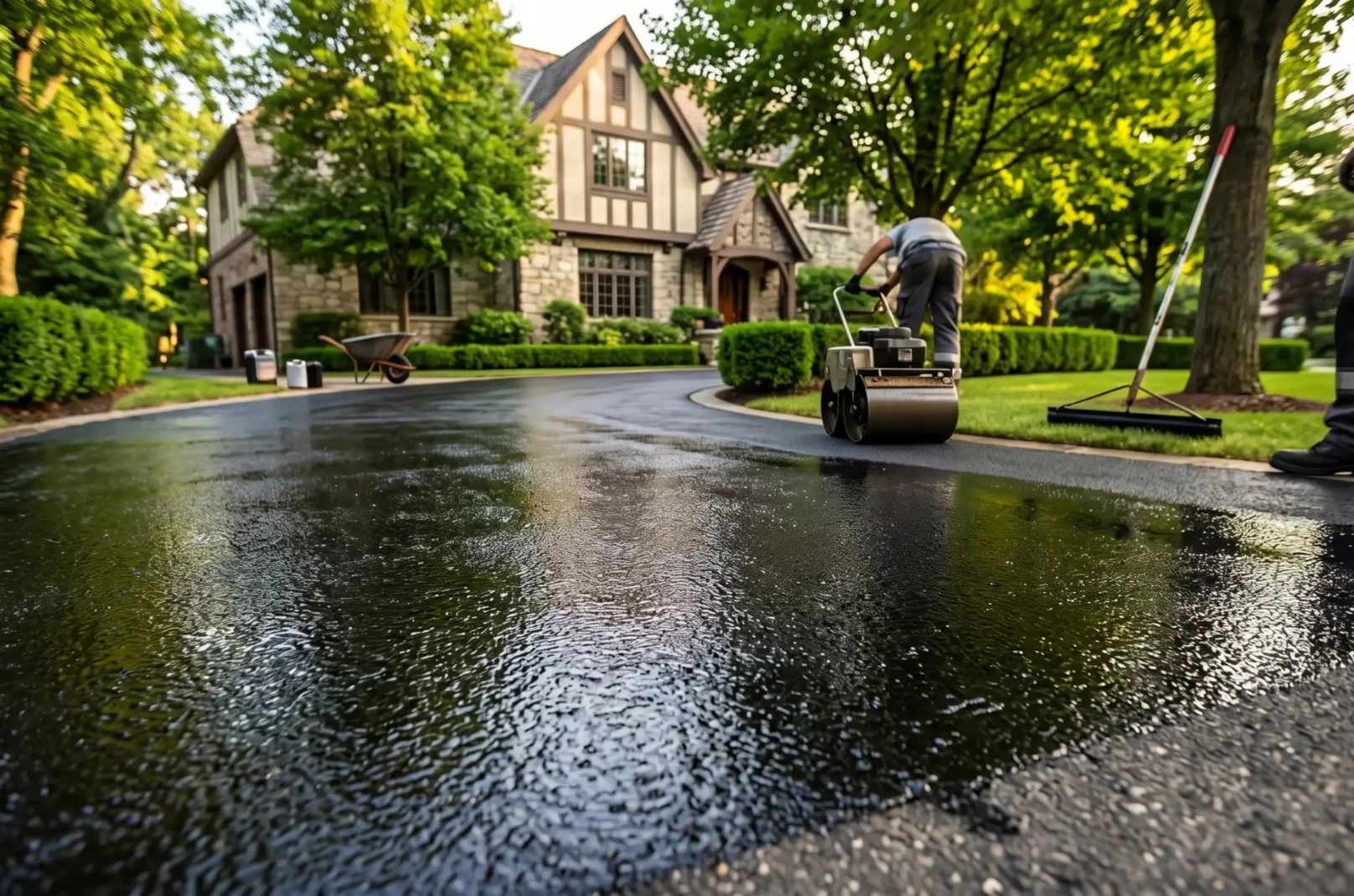 Professional driveway sealing services in Edmonton, Sherwood Park, Windermere, and Keswick