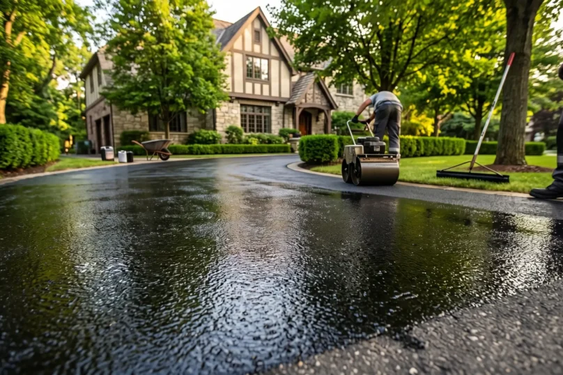Professional driveway sealing services in Edmonton, Sherwood Park, Windermere, and Keswick