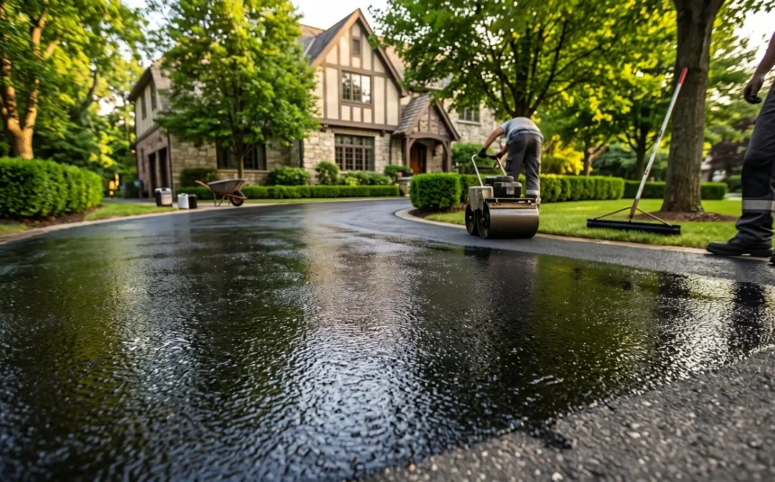 Professional driveway sealing services in Edmonton, Sherwood Park, Windermere, and Keswick
