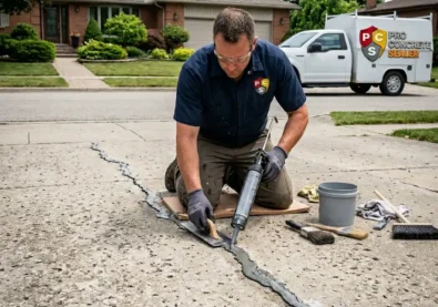 Concrete crack repair and driveway restoration services in Edmonton and Parkland County