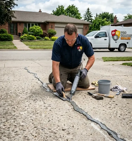 Concrete crack repair and driveway restoration services in Edmonton and Parkland County