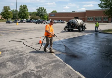 Professional parking lot sealing services for commercial properties in Edmonton and Sherwood Park