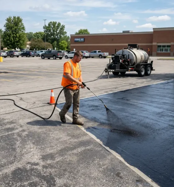 Professional parking lot sealing services for commercial properties in Edmonton and Sherwood Park